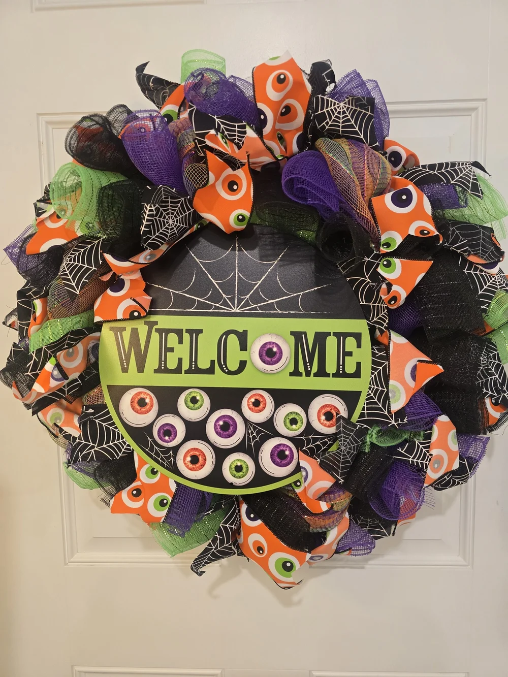 Halloween Eye Welcome Wreath Monster